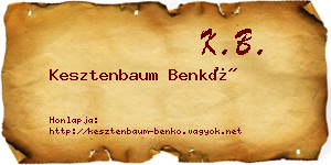 Kesztenbaum Benkő névjegykártya